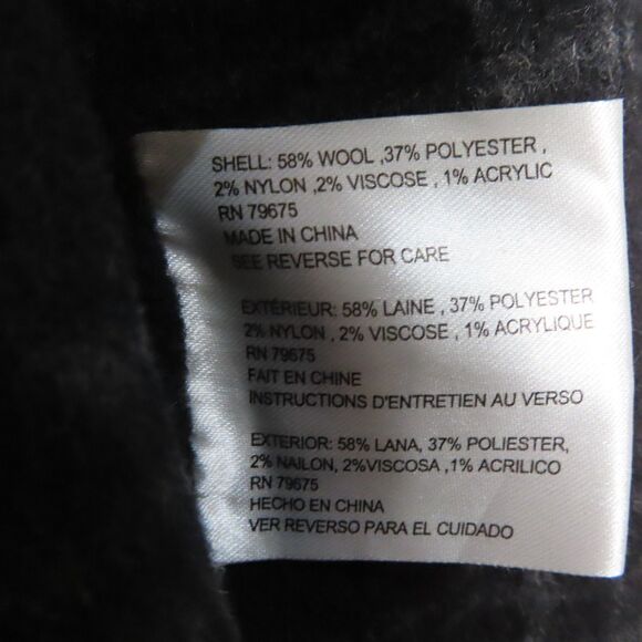 Michael Kors Fringe Belted Wrap Coat Medium Black Light Gray Plaid Wool Blend - Picture 9 of 14